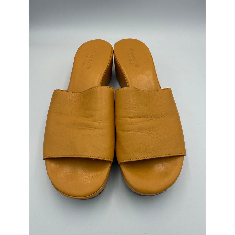 Garnet Hill Yellow Leather Wedge Sandal Made in Italy 11 - Picture 5 of 9